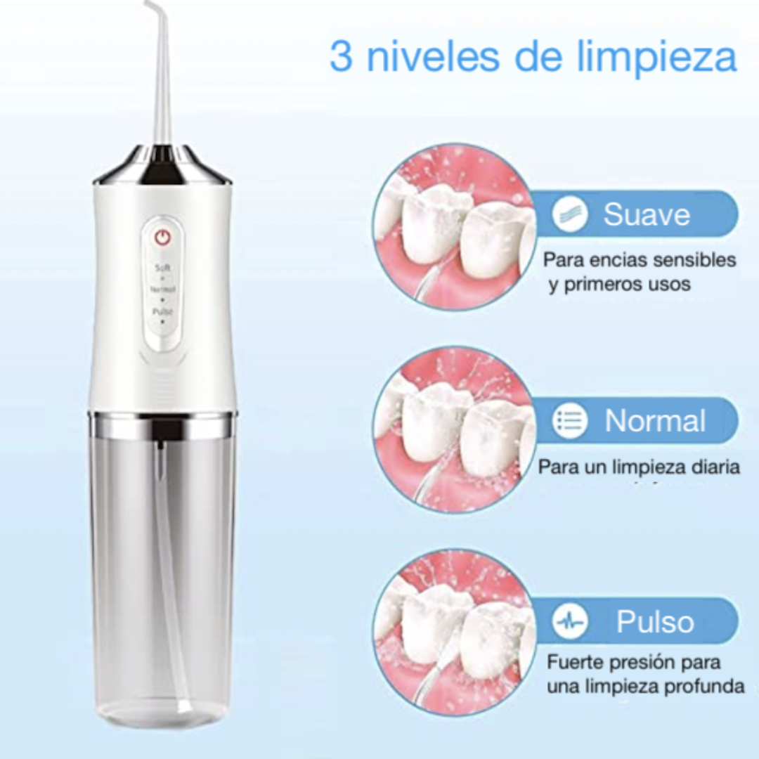 Limpia tus Dientes de manera fácil, rápida y efectiva con el Irrigador Bucal.