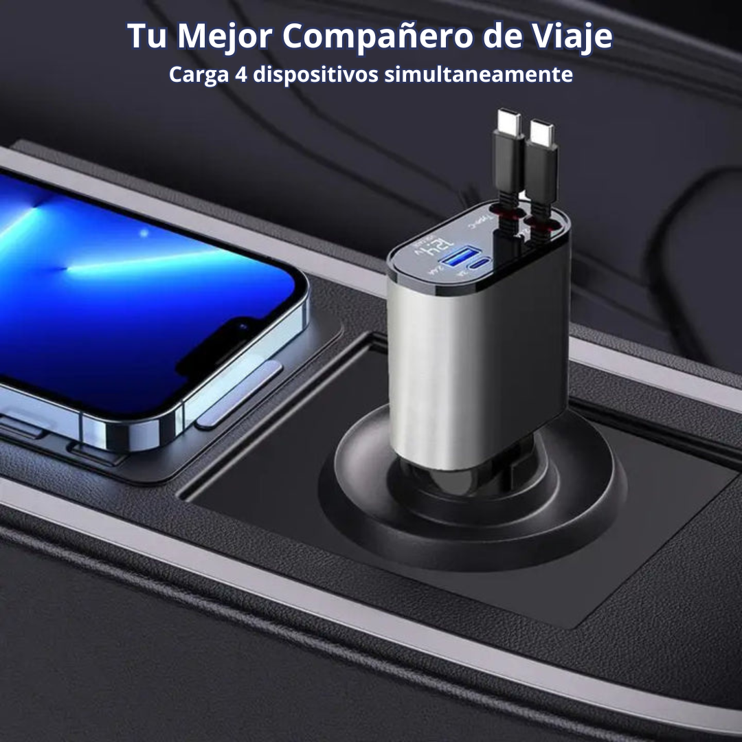 Cargador Retráctil TurboDrive 4 en 1